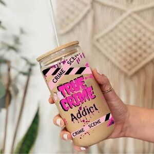 True Crime Addict Custom Glass Cup